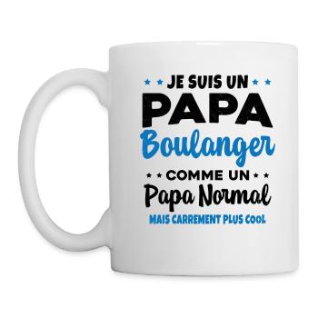 Homme Je Suis Papa Boulanger Humour Cadeau - Mug blanc - blanc - Gauche