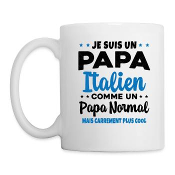 Homme Papa Pizzaiolo Italien Humour Cadeau - Mug blanc - blanc - Gauche