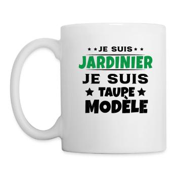 Je suis jardinier Je suis Taupe Modèle Humour - Mug blanc - blanc - Gauche
