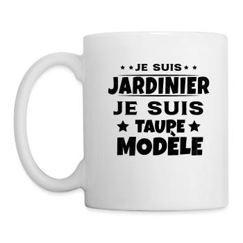 Je suis jardinier Je suis Taupe Modèle Humour - Mug blanc - blanc - Gauche