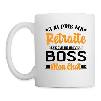 J'ai Un Nouveau Boss Mon chat Humour Cadeau - Mug blanc - blanc - Gauche