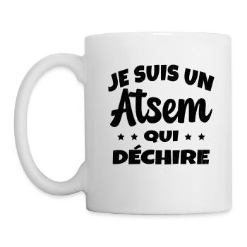 Homme Je Suis Un Atsem Qui Déchire Humour Drôle - Mug blanc - blanc - Gauche