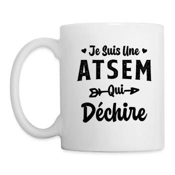 Je suis une ATSEM qui déchire Idée Cadeau Atsem - Mug blanc - blanc - Gauche