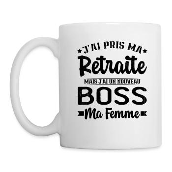 Nouveau Boss Ma Femme Humour Cadeau Retraite - Mug blanc - blanc - Gauche