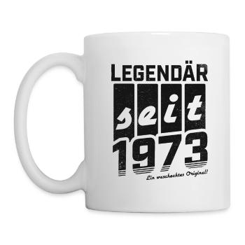 LEGENDÄR SEIT 1973 WASCHECHTES ORIGINAL GEBURTSTAG - Tasse - Weiß - Links