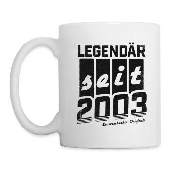 LEGENDÄR SEIT 2003 WASCHECHTES ORIGINAL GEBURTSTAG - Tasse - Weiß - Links