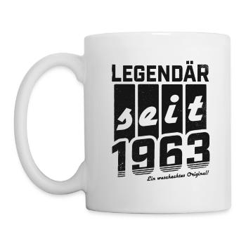 LEGENDÄR SEIT 1963 WASCHECHTES ORIGINAL GEBURTSTAG - Tasse - Weiß - Links