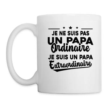 Pas Un Papa Ordinaire Je Suis Papa Extraordinaire - Mug blanc - blanc - Gauche