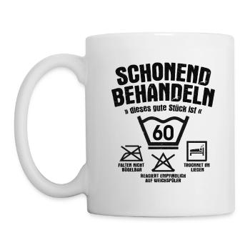 SCHONEND BEHANDELN 60 JAHRE ALT 60. GEBURTSTAG - Tasse - Weiß - Links