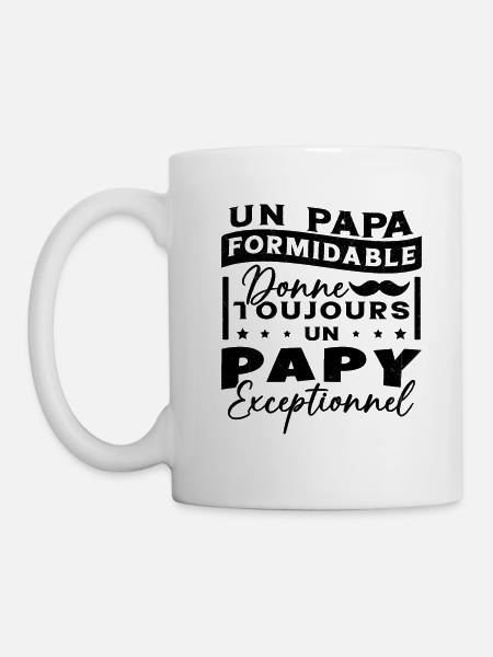 Papa Formidable Donne Toujours Papy Exceptionnel - Mug blanc - blanc