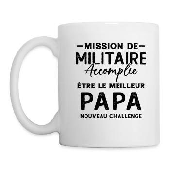 Militaire Futur Papa Cadeau Drôle Fête Des Pères - Mug blanc - blanc - Gauche