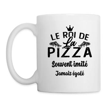 Le Roi de la Pizza Pizzaiolo Cadeau Drôle - Mug blanc - blanc - Gauche