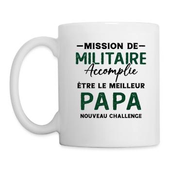 Militaire Futur Papa Cadeau Drôle Fête Des Pères - Mug blanc - blanc - Gauche