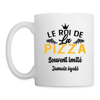 Le Roi de la Pizza Pizzaiolo Cadeau Drôle - Mug blanc - blanc - Gauche