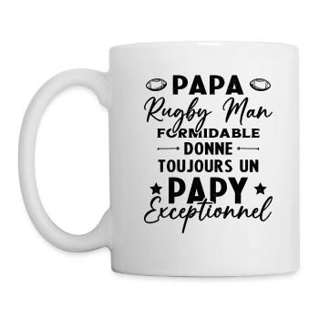 Papa Rugbyman Formidable Papy Exceptionnel Cadeau - Mug blanc - blanc - Gauche