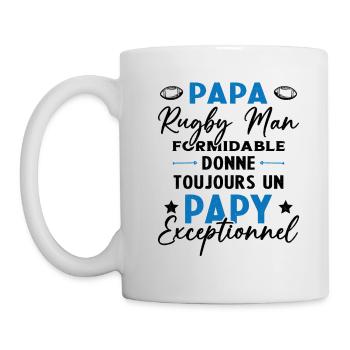 Papa Rugbyman Formidable Papy Exceptionnel Cadeau - Mug blanc - blanc - Gauche