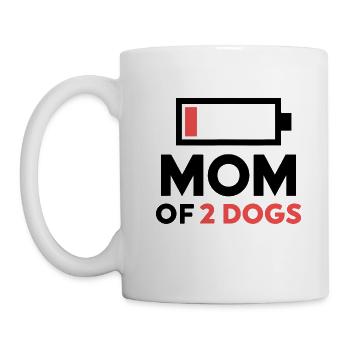 Mom of 2 dogs Humor Low Battery - Mug - white - Left