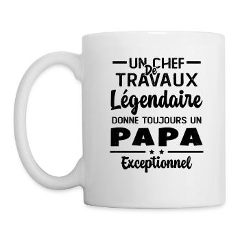 Chef de travaux légendaire drôle papa exceptionnel - Mug blanc - blanc - Gauche
