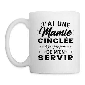 Mamie Cinglée et Je Peux M'en Servir Humour Cadeau - Mug blanc - blanc - Gauche