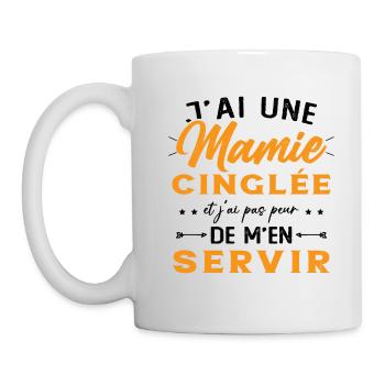 Mamie Cinglée et Je Peux M'en Servir Humour Cadeau - Mug blanc - blanc - Gauche