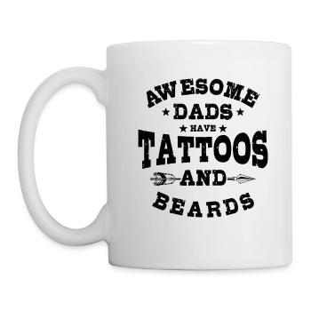 Geschenk Papa Tätowierte und bärtige Humor Tätowierer - Tasse - Weiß - Links