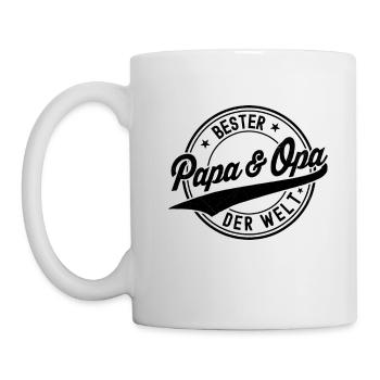 Meilleur Papa & Papy du Monde Humour Cadeau - Mug blanc - blanc - Gauche