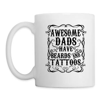 Cadeau Papa Tatoués et Barbus Humour Tatoueurs - Mug blanc - blanc - Gauche