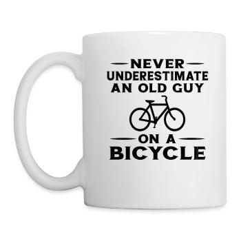 Never Underestimate an Old Man With a Bike - Mug - white - Left