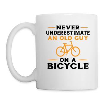 Never Underestimate an Old Man With a Bike - Mug - white - Left