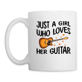 Guitariste pour les filles Femmes Enfants Guitare - Mug blanc - blanc - Gauche