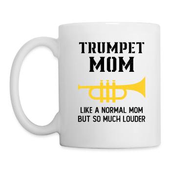 Mama Trompeter Humor Geschenk Frau - Tasse - Weiß - Links