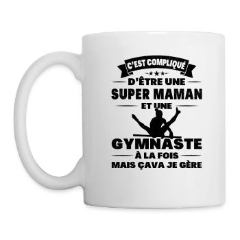 Super Maman Et Une Gymnast Cadeau Gymnastique - Mug blanc - blanc - Gauche