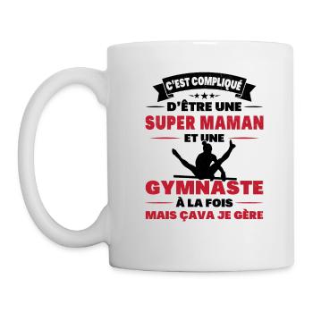 Super Maman Et Une Gymnast Cadeau Gymnastique - Mug blanc - blanc - Gauche