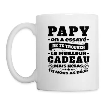 Grand Père Papy Anniversaire Humour Cadeau - Mug blanc - blanc - Gauche