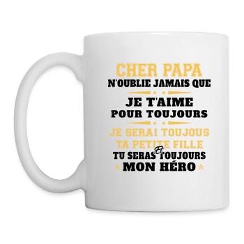 Homme Humour Papa Cadeau Papa Anniversaire - Mug blanc - blanc - Gauche
