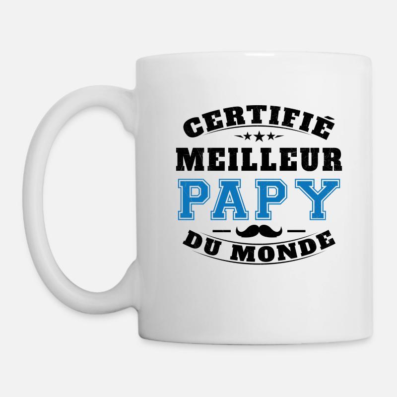 Certifié meilleur Papy du Monde Cadeau Papy - Mug blanc - blanc