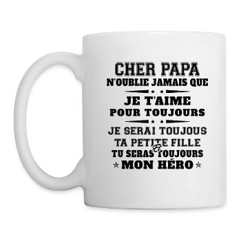 Homme Humour Papa Cadeau Papa Anniversaire - Mug blanc - blanc - Gauche