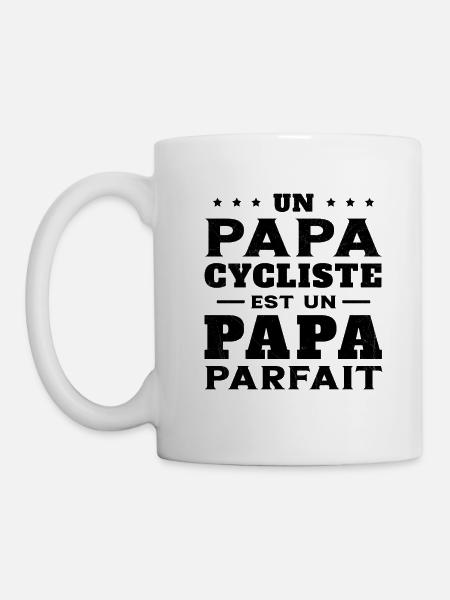 Papa Cycliste Humour Vélo Homme Humoristique - Mug blanc - blanc