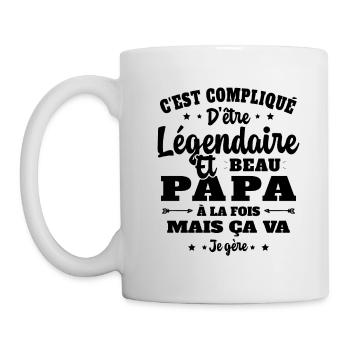 Légendaire et Beau Papa Cadeau Papa de l'année - Mug blanc - blanc - Gauche