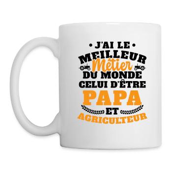 Humour Papa Tracteur Agriculteur Fermier - Mug blanc - blanc - Gauche