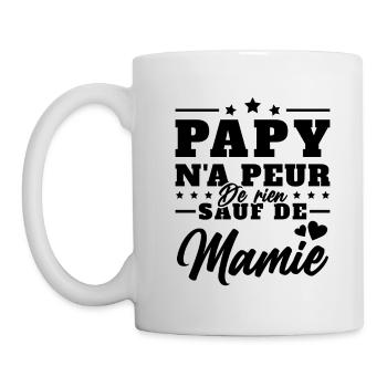Homme Papi Papy Grand-père N'a Peur De Rien - Mug blanc - blanc - Gauche