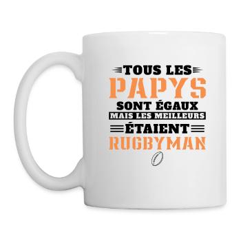 Papy Ancien Rugbyman Cadeau Fête Grand Père - Mug blanc - blanc - Gauche