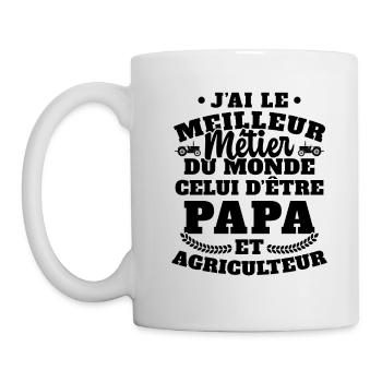 Humour Papa Tracteur Agriculteur Fermier - Mug blanc - blanc - Gauche