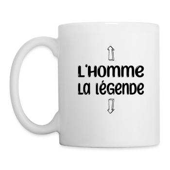 l'homme, la légende humour collègue drôle - Mug blanc - blanc - Gauche