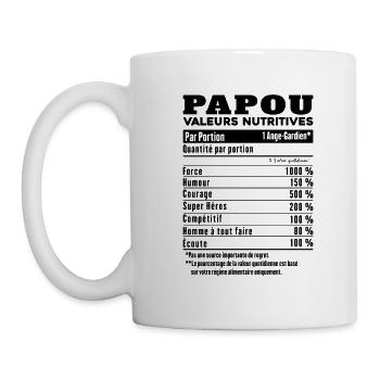 Cadeau papou humour papou valeurs nutritives - Mug blanc - blanc - Gauche