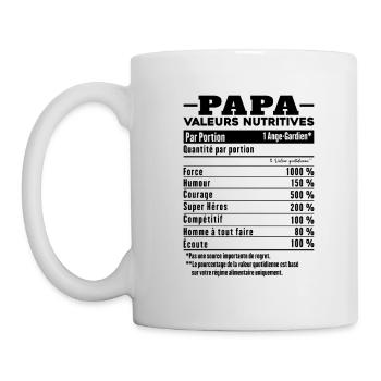 Cadeau papa humour papa valeurs nutritives - Mug blanc - blanc - Gauche