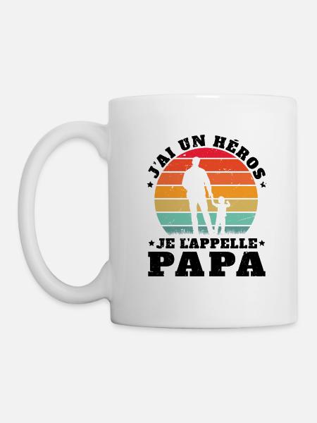 J'ai Un Héros Je L'appelle Papa Cadeau Pére - Mug blanc - blanc