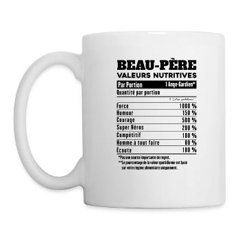 Beau pere humour beau papa valeurs nutritives - Mug blanc - blanc - Gauche