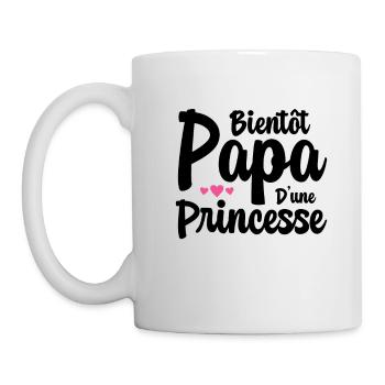 Bientôt Papa D'une Princesse Humour Cadeau - Mug blanc - blanc - Gauche