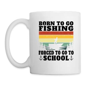 Né pour aller à la pêche cadeau pécheur humour - Mug blanc - blanc - Gauche